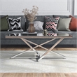 Home Square 3-Piece Set with Coffee Table End Table & Sofa Table in Chrome