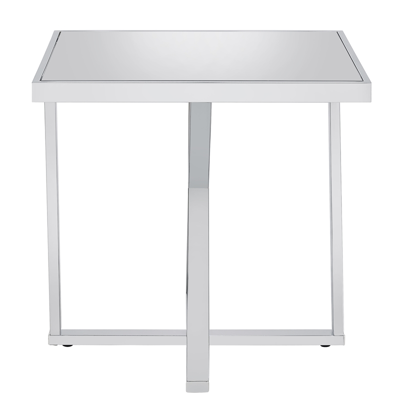 Home Square 3-Piece Set with Coffee Table End Table & Sofa Table in Chrome