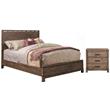Home Square 2-Piece Set with Queen Wood Panel Bed & 2 Drawer Nightstand