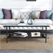 Home Square 2-Piece Set with Sofa Table & Coffee Table in Black and White