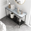 Home Square 2-Piece Set with Sofa Table & Coffee Table in Black and White