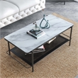 Home Square 2-Piece Set with Sofa Table & Coffee Table in Black and White