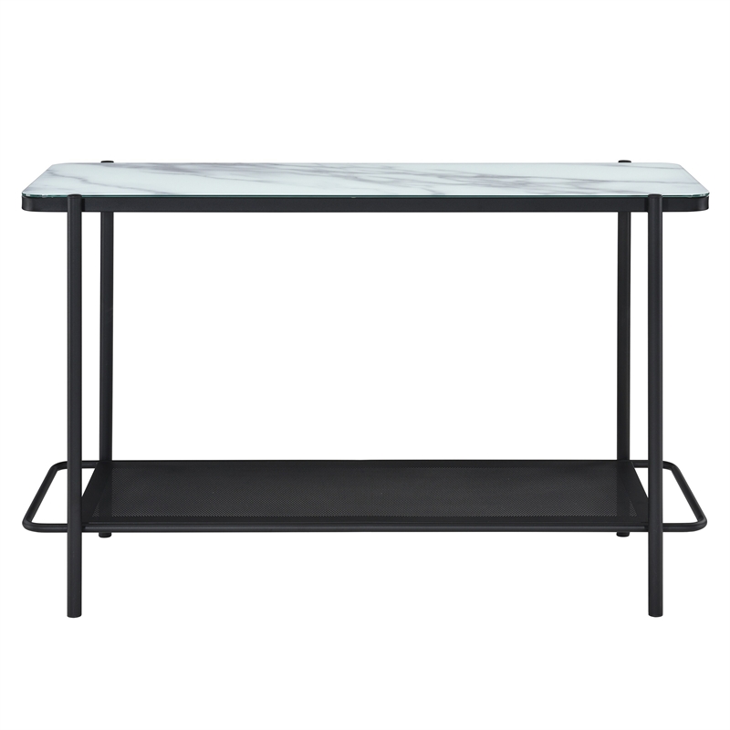 Home Square 2-Piece Set with Sofa Table & Coffee Table in Black and White