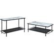Home Square 2-Piece Set with Sofa Table & Coffee Table in Black and White