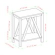 Home Square Narrow End Table with Open Storage Shelf in Rustic Oak - Set of 2