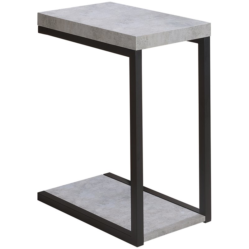 Home Square Contemporary Faux Cement End Table in Black - Set of 2