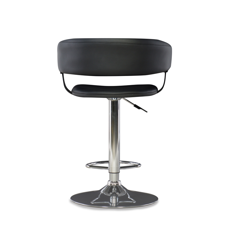 Home Square Curved Back Metal Adjustable Barstool in Black - Set of 3