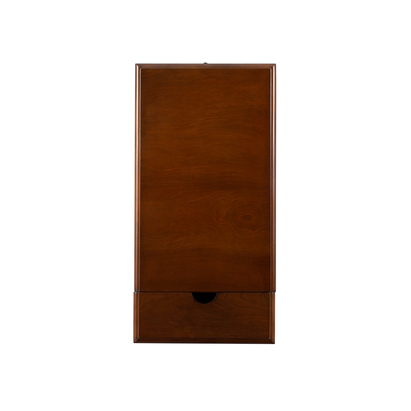 Home Square Wood Accent Table with USB in Hazelnut Brown - Set of 2