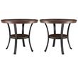 Home Square Wood and Metal End Table in Rustic Umber Brown - Set of 2