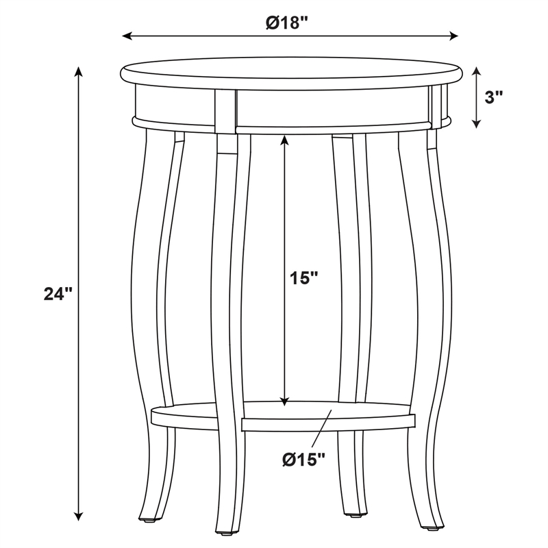 Home Square Round Wood End Table with Shelf in Teal Blue - Set of 2