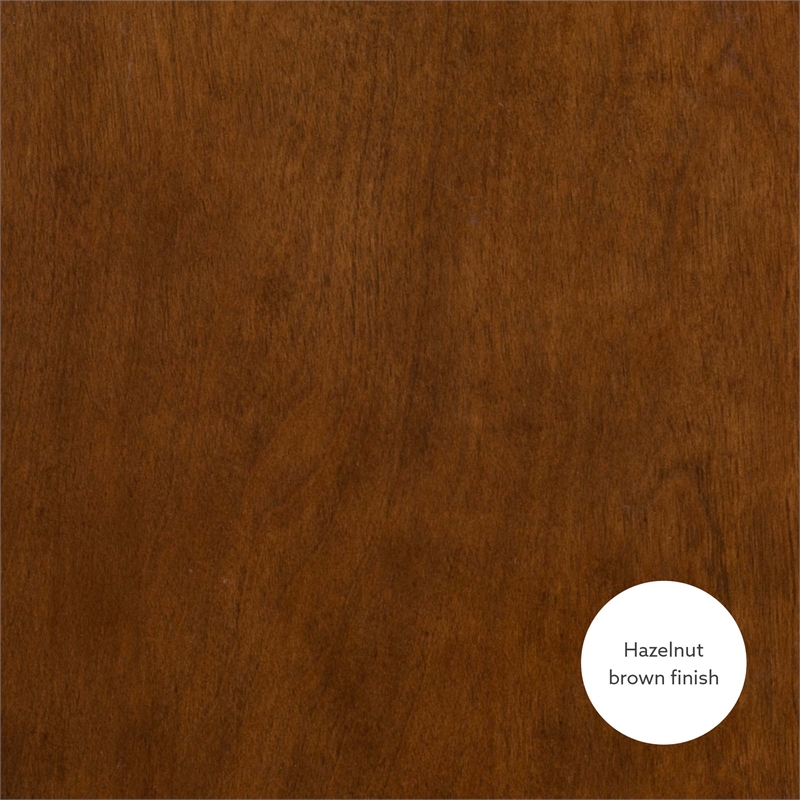 Home Square Round Wood End Table with Shelf in Hazelnut Brown - Set of 2