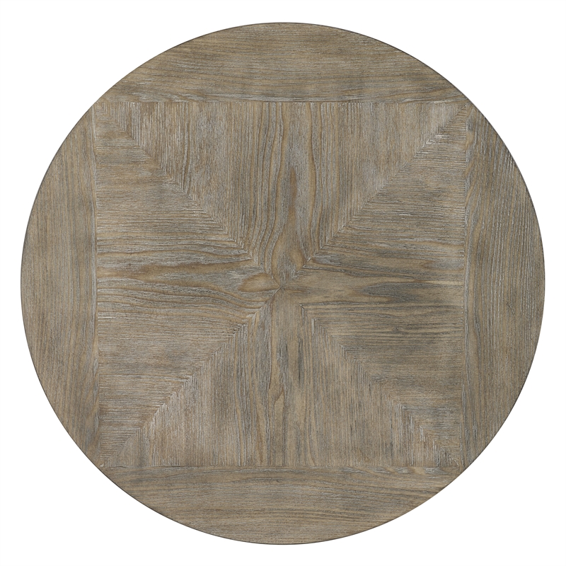 Home Square Metal and Wood Round Side Accent Table in Pewter - Set of 2
