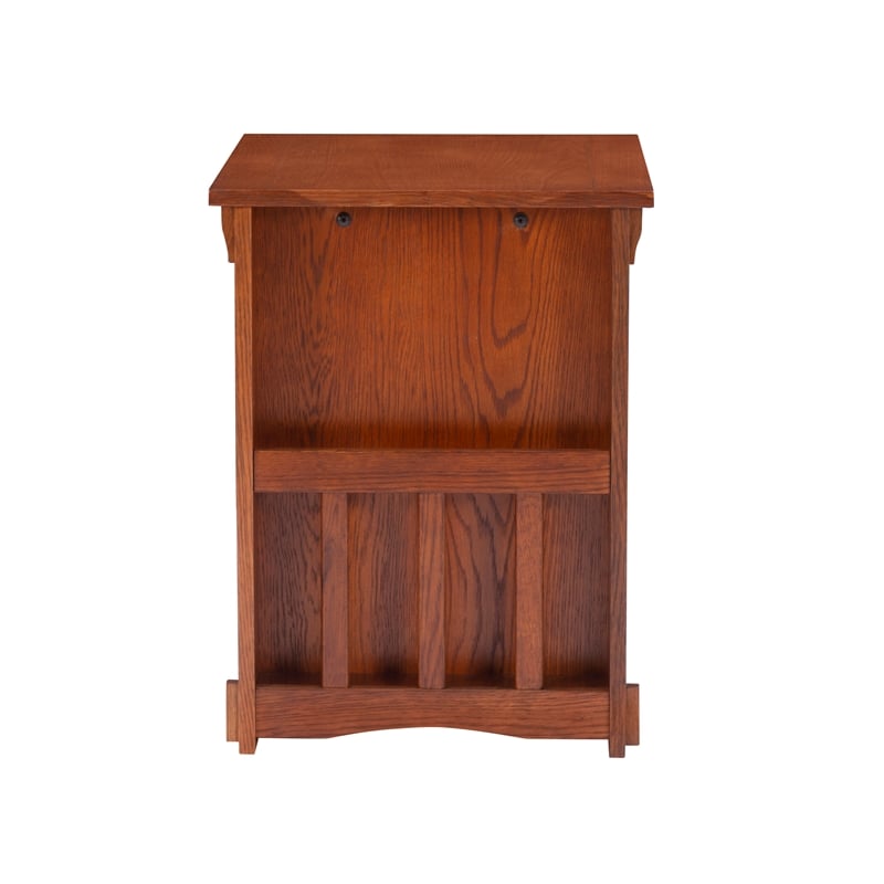 Home Square Mission Oak Wood Cabinet Table in Brown - Set of 2