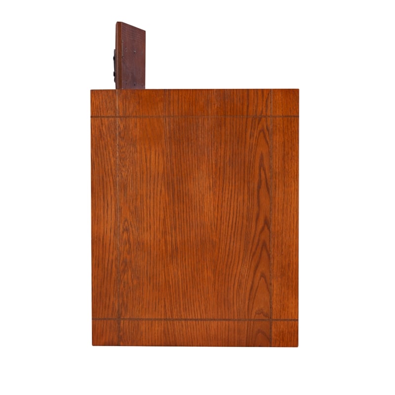 Home Square Mission Oak Wood Cabinet Table in Brown - Set of 2