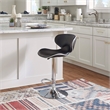 Home Square Rounded Back Metal Adjustable Barstool in Black - Set of 2