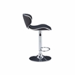 Home Square Rounded Back Metal Adjustable Barstool in Black - Set of 2