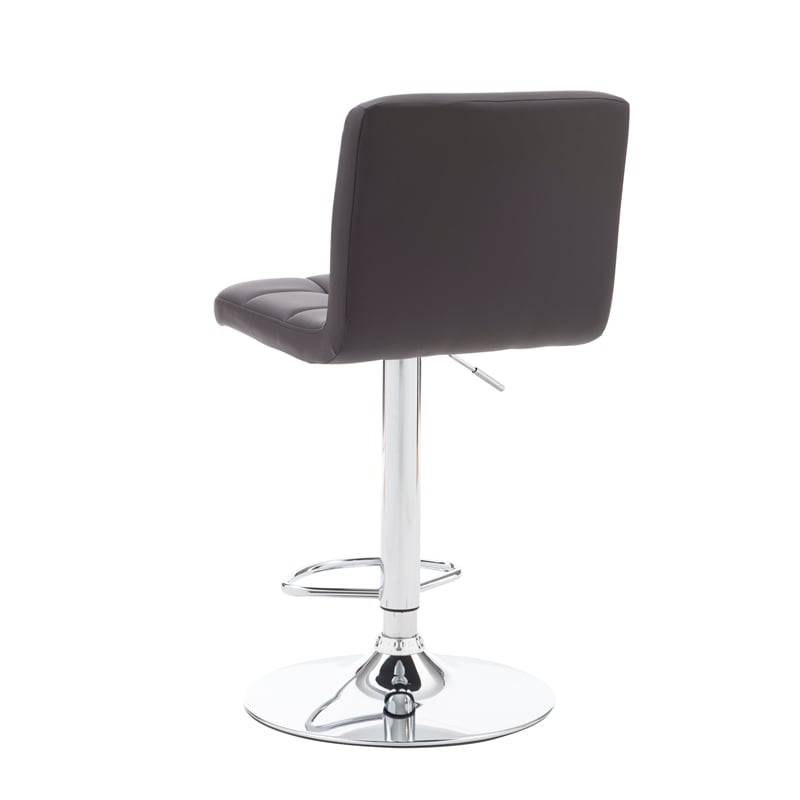 Home Square Metal Upholstered Adjustable Barstool in Chocolate Brown - Set of 2