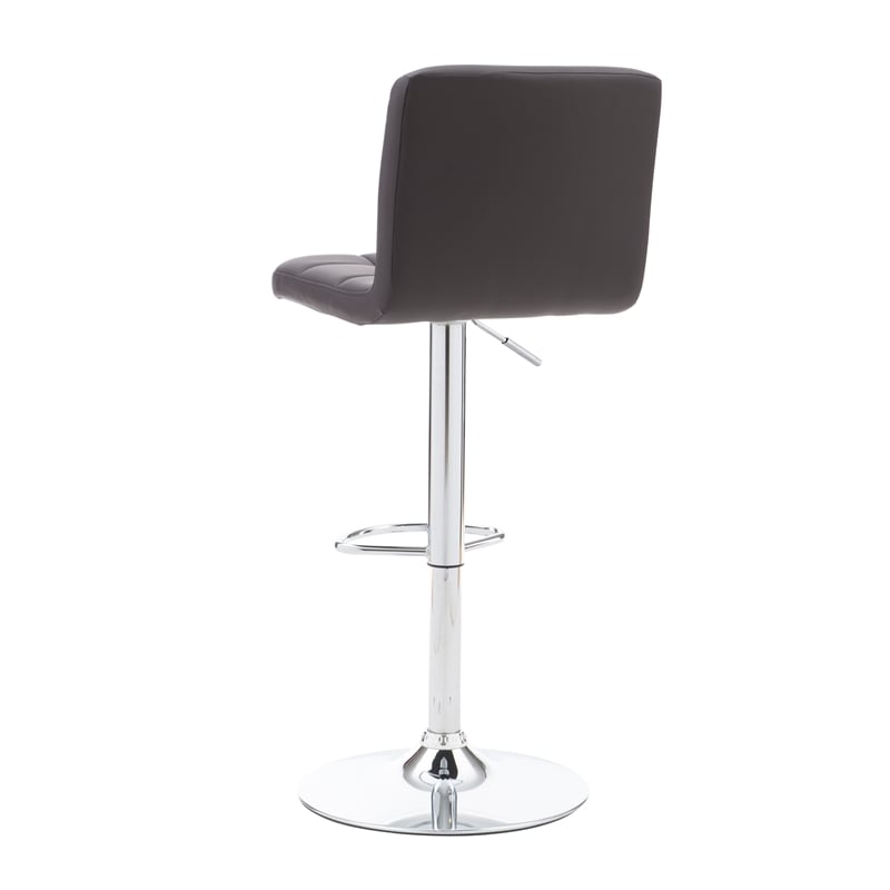 Home Square Metal Upholstered Adjustable Barstool in Chocolate Brown - Set of 2