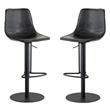 Home Square Bar Stool Retro Leatherette in Black Frame - Set of 2