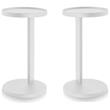 Home Square Modern Aluminum End Table Powder Coated in Matte White - Set of 2