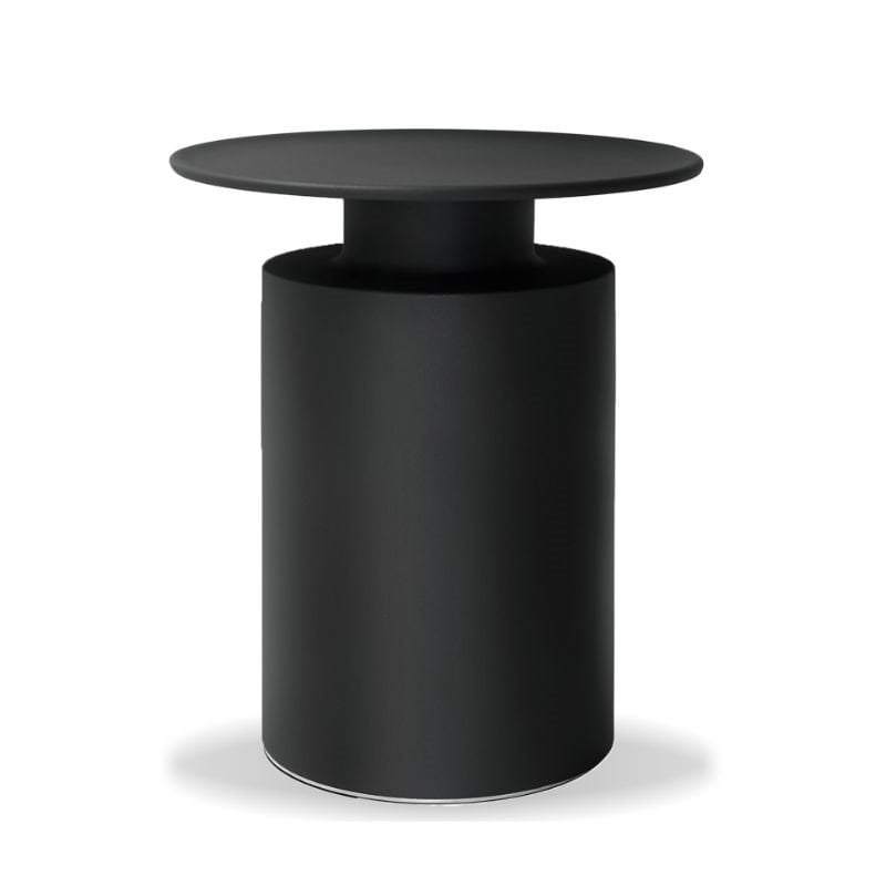 Home Square Modern Aluminum End Table Powder Coated in Matte Black - Set of 2