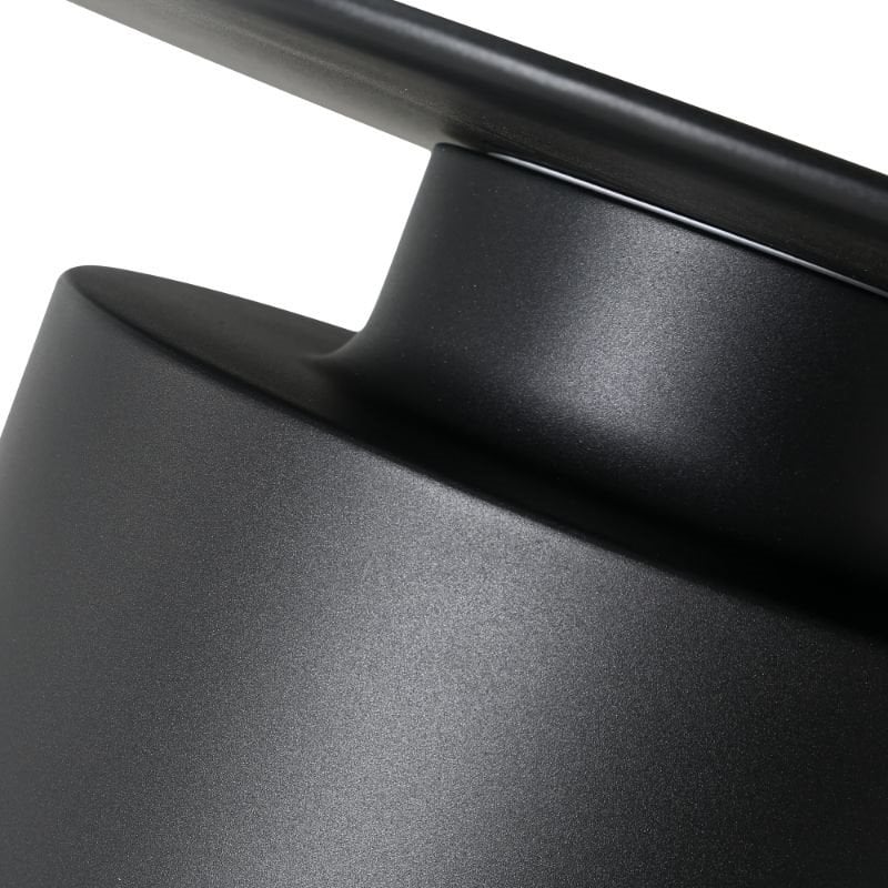 Home Square Modern Aluminum End Table Powder Coated in Matte Black - Set of 2