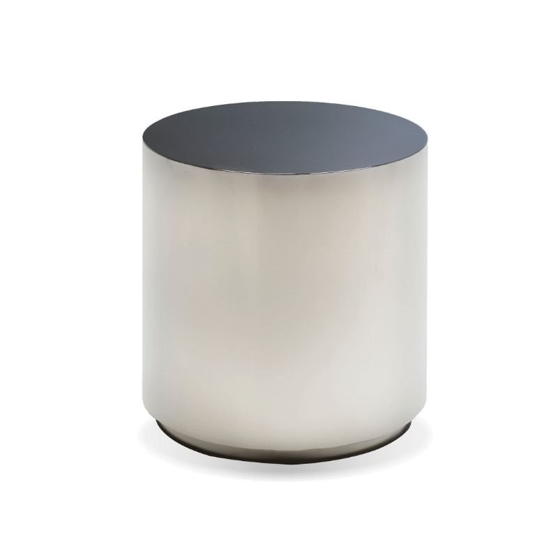 Home Square Modern Stainless Steel End Table in Polished Black Finish - Set of 2