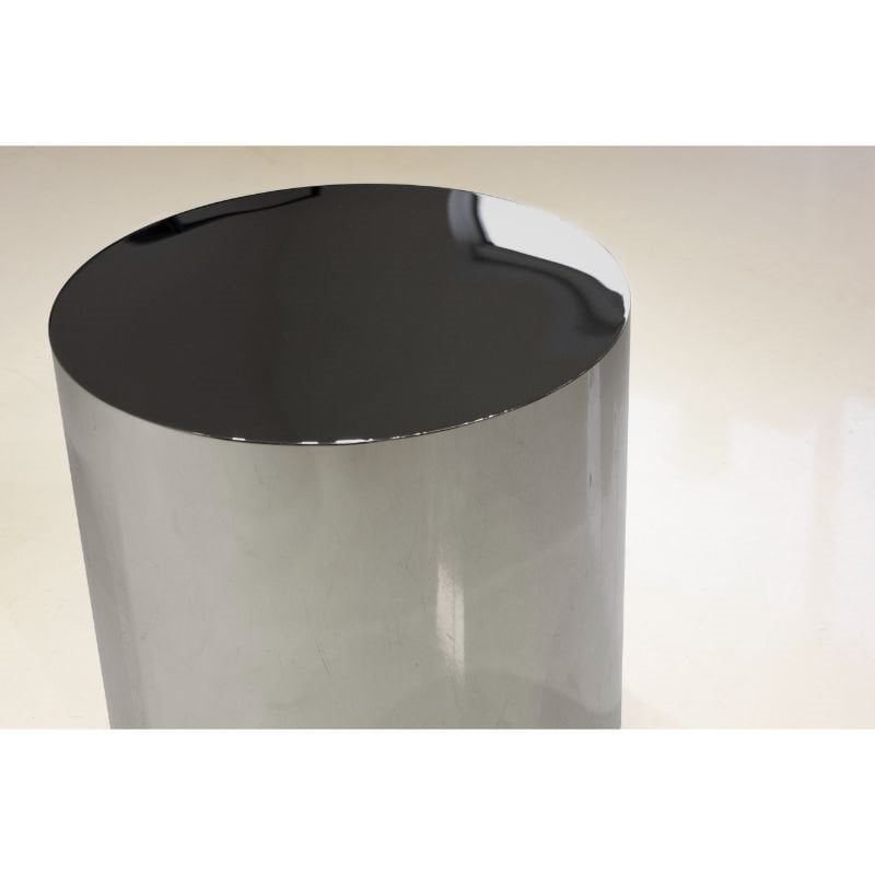 Home Square Modern Stainless Steel End Table in Polished Black Finish - Set of 2
