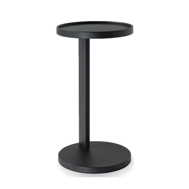 Home Square Modern Aluminum End Table in Matte Black - Set of 2