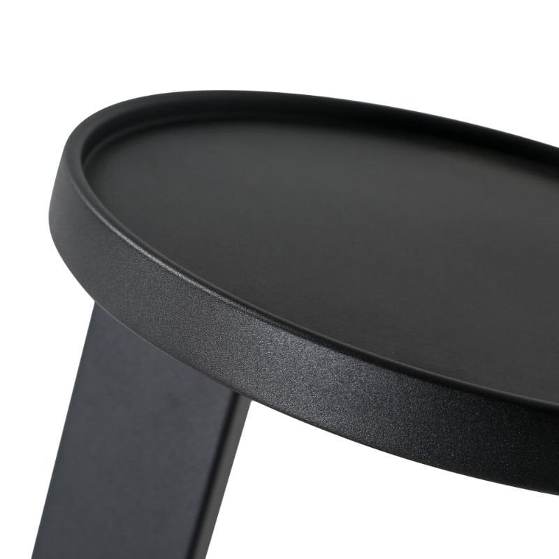 Home Square Modern Aluminum End Table in Matte Black - Set of 2