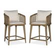 Home Square Dining Room Sundance Barrel Back Counter Stool - Set of 2