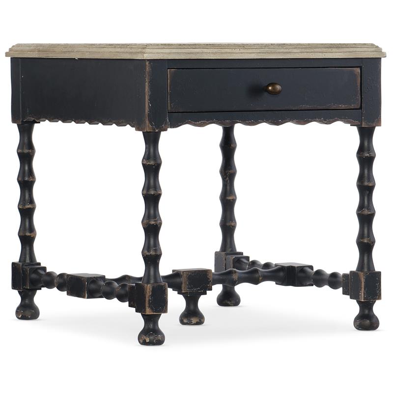 Home Square Rectangular Burnished Brass End Table in Timeworn Gray - Set of 2