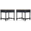 Home Square Rectangular Burnished Brass End Table in Timeworn Gray - Set of 2