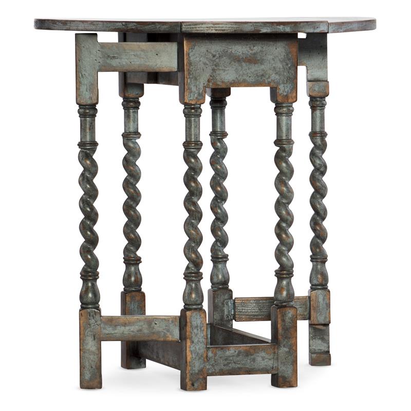 Home Square Prause Gate Leg Round Table in Blue Bonnet - Set of 2
