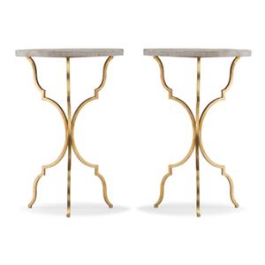 Home Square 16&quot Round Martini Table in Gold Finish - Set of 2
