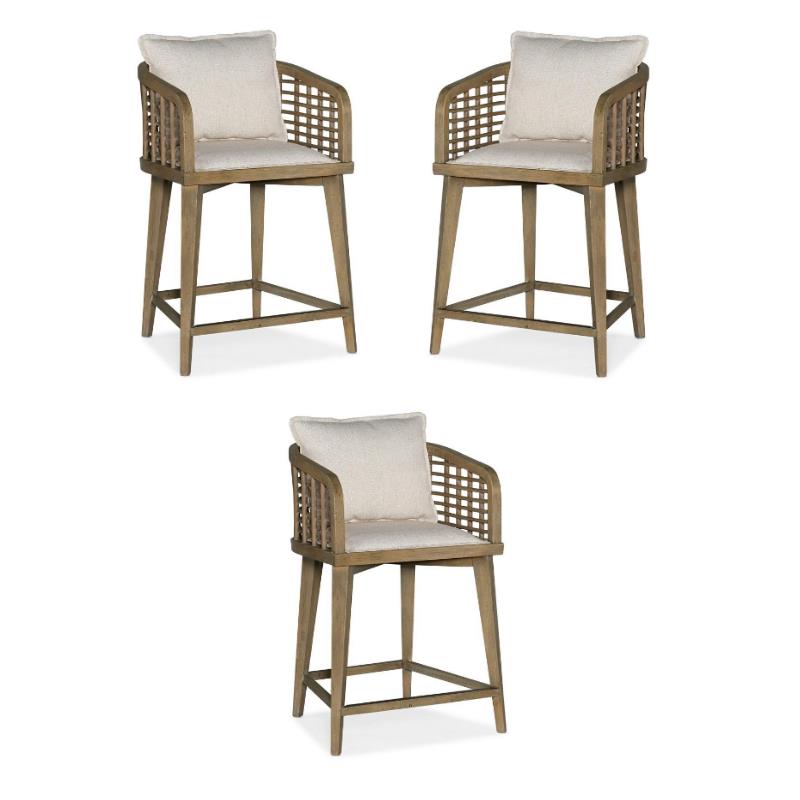 Home Square Dining Room Sundance Barrel Back Counter Stool - Set of 3