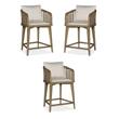 Home Square Dining Room Sundance Barrel Back Counter Stool - Set of 3