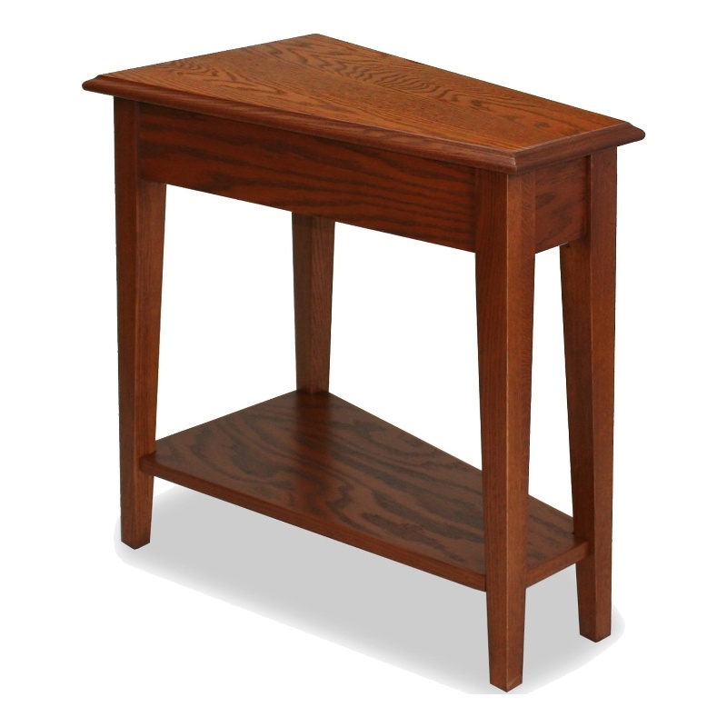 Home Square 2 Piece Favorite Recliner Wedge End Table Set in Medium Oak
