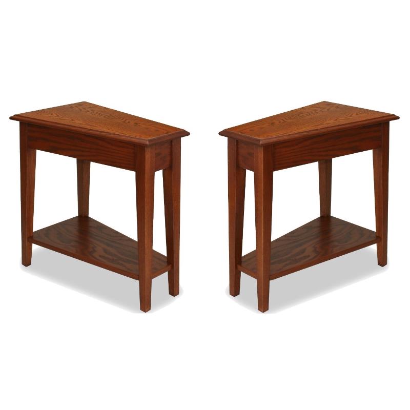 Home Square 2 Piece Favorite Recliner Wedge End Table Set in Medium Oak