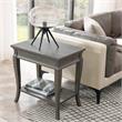 Home Square 2 Piece Solid Wood Narrow End Table Set in Washed Gray