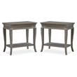 Home Square 2 Piece Solid Wood Narrow End Table Set in Washed Gray