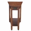 Home Square Rustic Slate Wood Recliner Wedge End Table in Rustic Oak - Set of 2