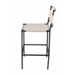 Home Square Transitional Leather Counter Stool in Off White - Set of 2