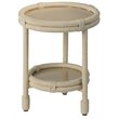Home Square 2-Shelf Coastal Rattan & Rope Side Table in White - Set of 2