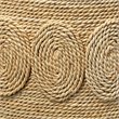 Home Square Oval Corn Straw Rope Glass Side Table in Off White - Set of 2