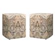 Home Square Ink Blot Curved Transitional Wood Side Table in Cream - Set of 2