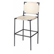 Home Square Transitional Leather Bar Stool in Off White - Set of 3