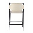 Home Square Transitional Leather Counter Stool in Off White - Set of 3