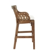 Home Square Stained Wood Rattan Frame Bar Stool in Brown - Set of 2
