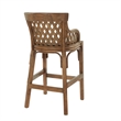 Home Square Stained Wood Rattan Frame Bar Stool in Brown - Set of 2